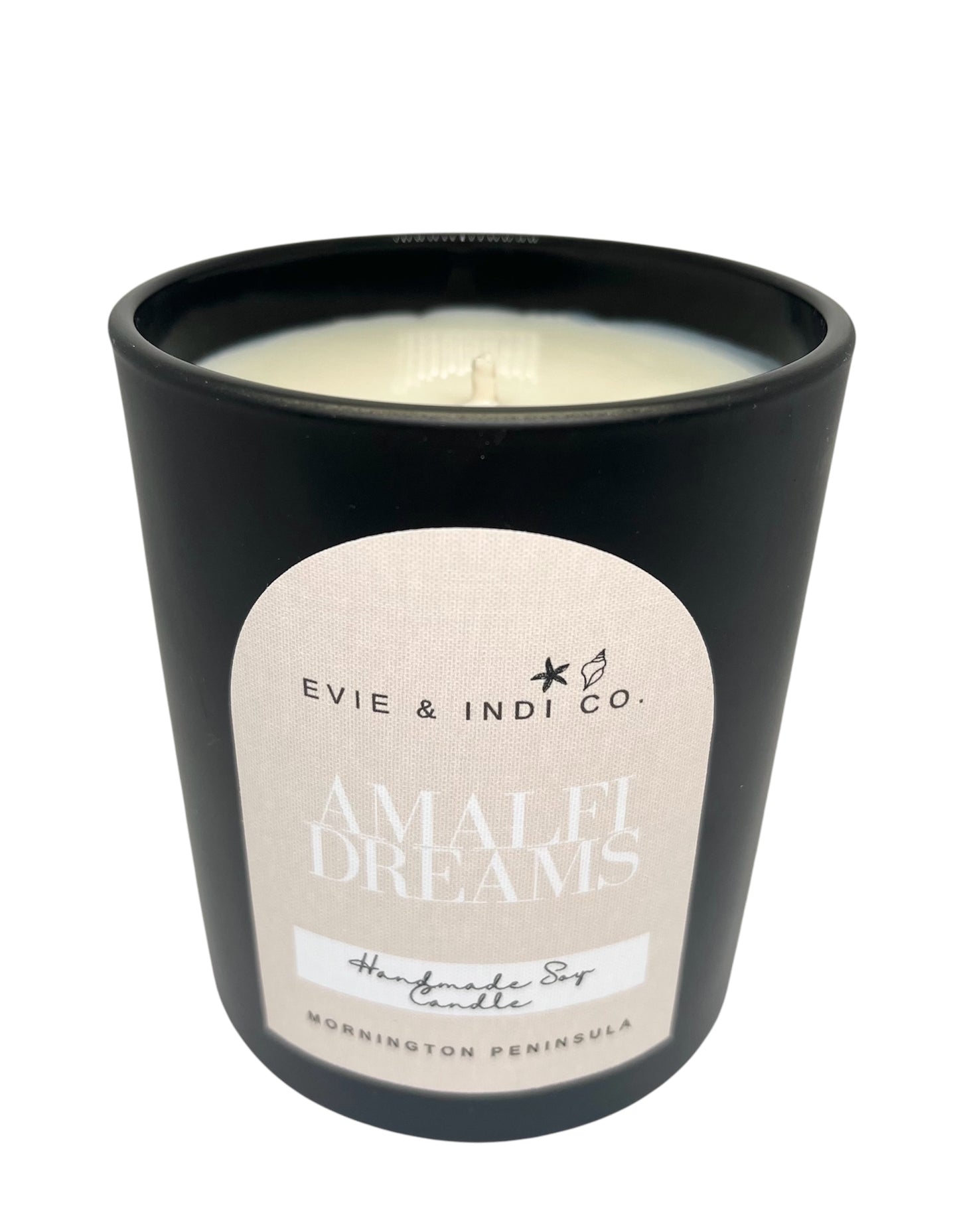 Large Matte Black 'Evie and Indi Co.' Candle